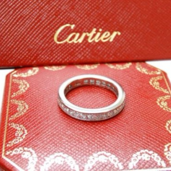 Cartier Platinum Princess Cut Diamond EternityBand - Picture 1 of 7